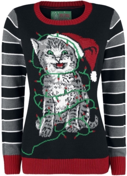 XMAS Kitty Strick-Sweater multicolour