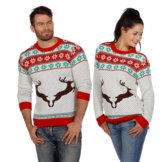 Weihnachtspullover Rentier Ugly Christmas Sweater Pullover Weihnachten S-XXL