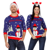 Weihnachtspullover Schneemann Ugly Christmas Sweater Pullover Weihnachten S-XXL